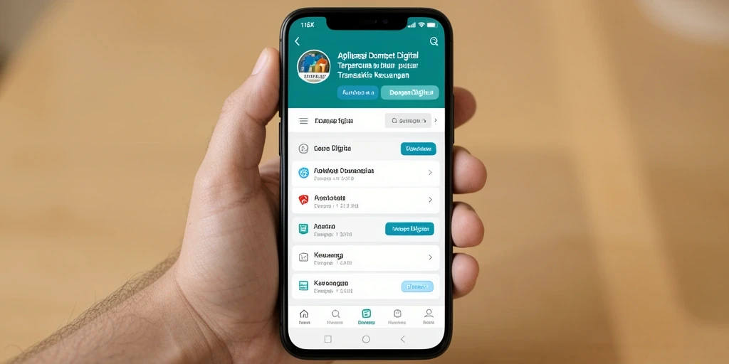 Tampilan antarmuka aplikasi Dompet Digital 116X yang intuitif.