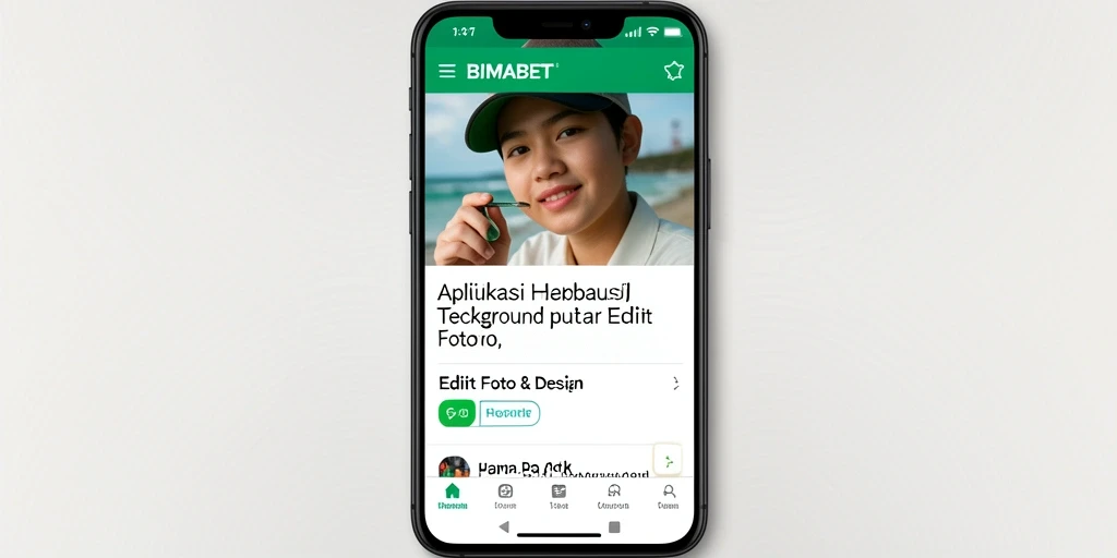 Antarmuka aplikasi BIMABET untuk penghapusan latar belakang.