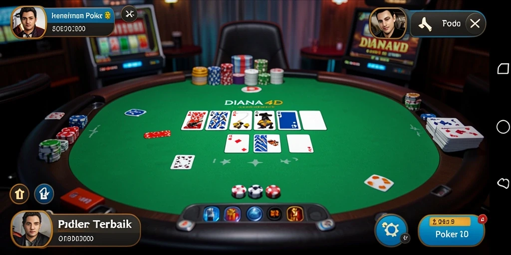 Tampilan antarmuka DIANA4D saat bermain Poker yang menarik.