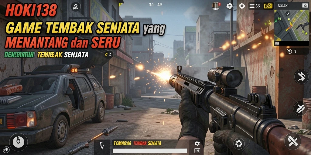Tampilan antarmuka HOKI138 menampilkan berbagai senjata dan opsi permainan.