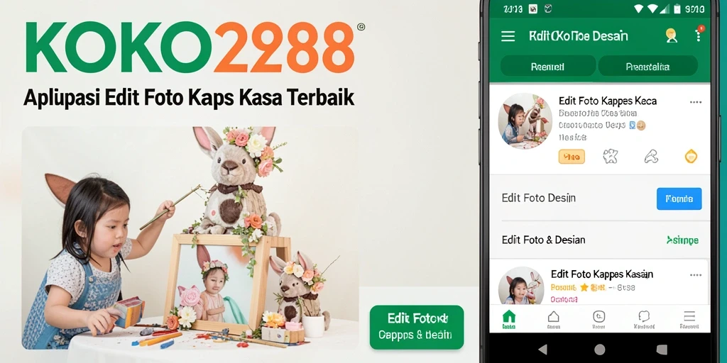 Tampilan antarmuka KOKO288 untuk Edit Foto Kertas Kaca.