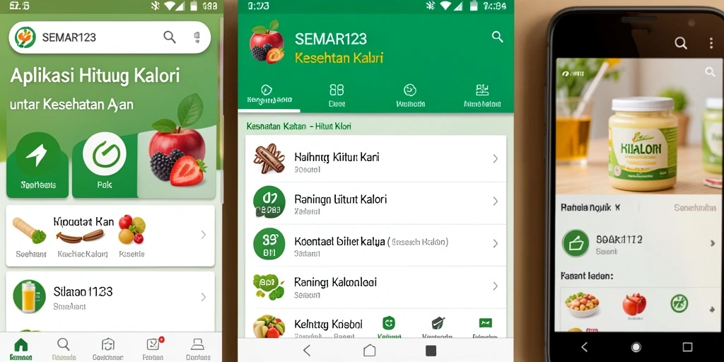 Antarmuka SEMAR123 yang memudahkan hitung kalori harian.