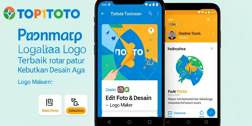 Antarmuka menarik dari aplikasi TOP1TOTO untuk membuat logo.