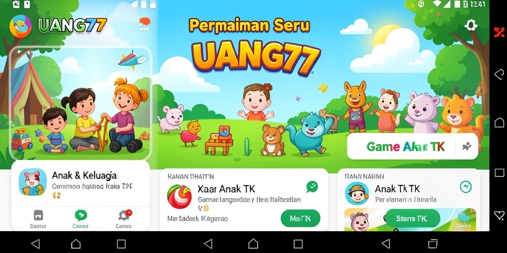 Tampilan antarmuka UANG77 yang menarik dan ramah anak.