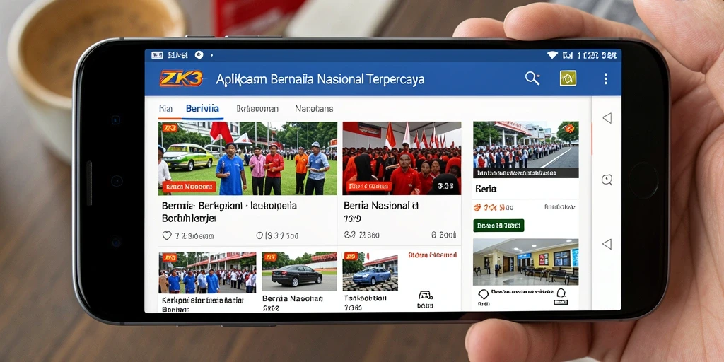 Screenshot utama ZK3 menunjukkan antarmuka aplikasi berita nasional.