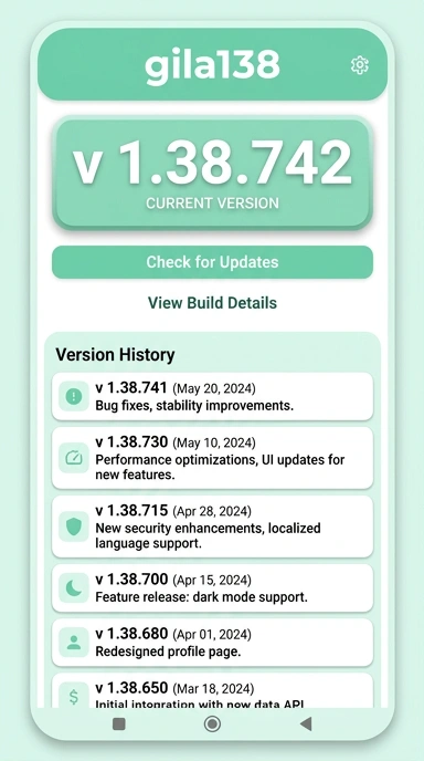 Riwayat Versi Gila138 untuk Pengguna Android